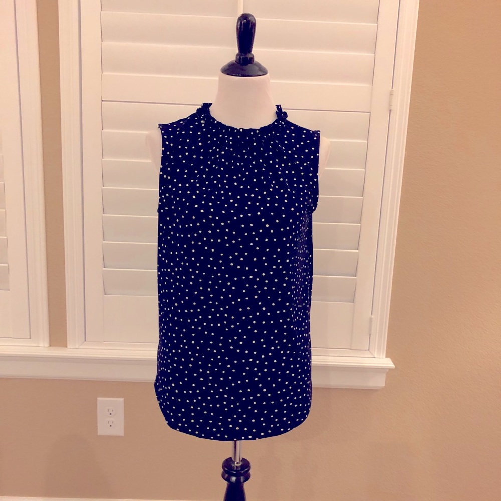 Ann Taylor Factory Sleeveless Polka Dot Top